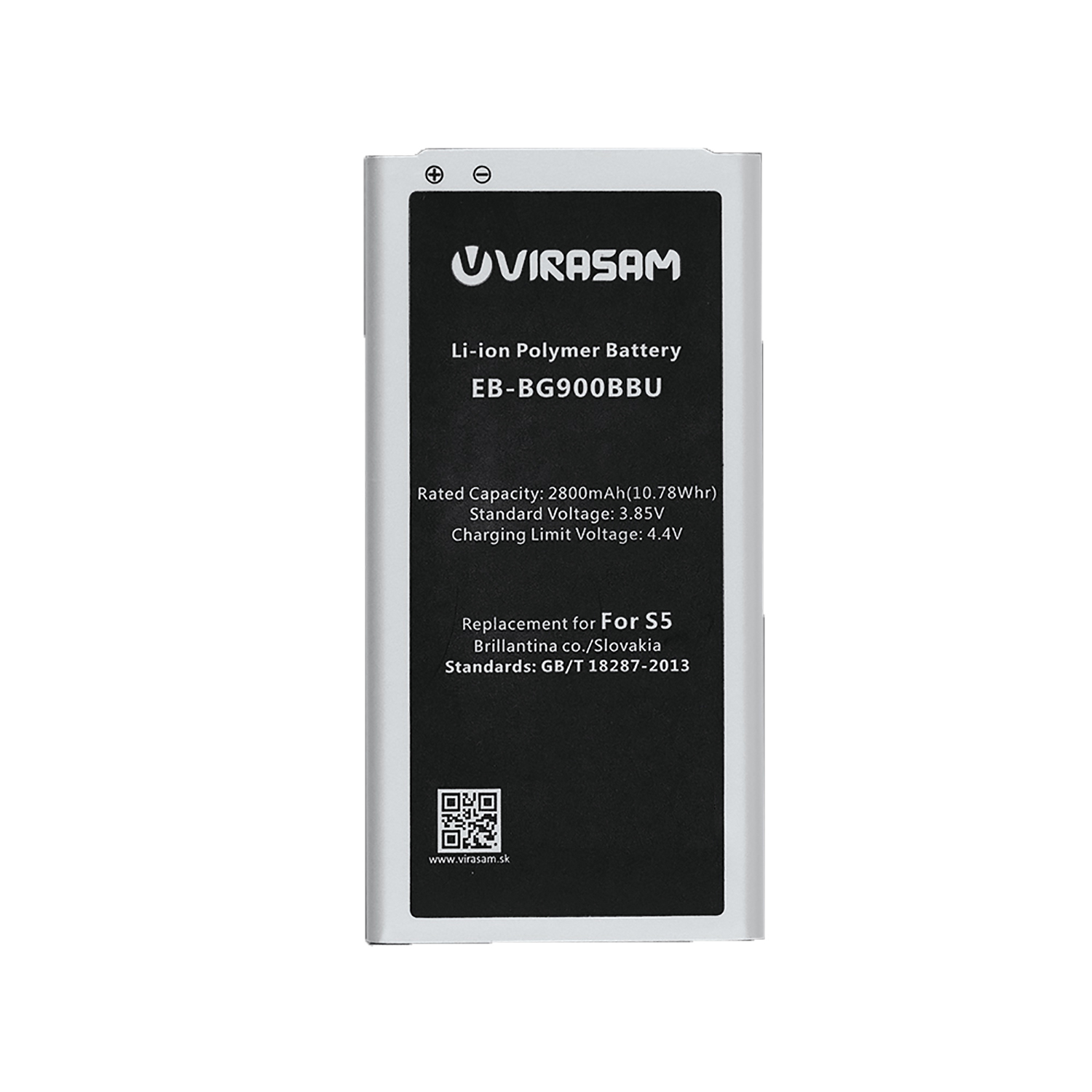 باتری موبایل ویراسام مدل S5 با ظرفیت ۲۸۰۰ میلی آمپر ساعت مناسب برای گوشی موبایل سامسونگ مدل Galaxy S5