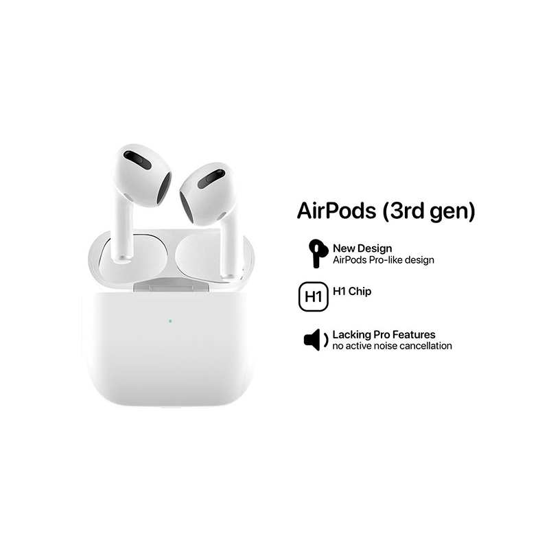 هدفون بی سیم اپل مدل AirPods 3 همراه با محفظه شارژ